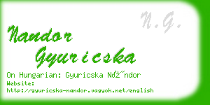 nandor gyuricska business card